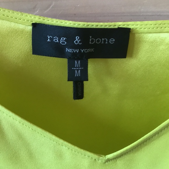 Rag & Bone | 100% Silk Racquel Satin-Paneled Neon Silk Crepe De Chine Camisole - Picture 2 of 9